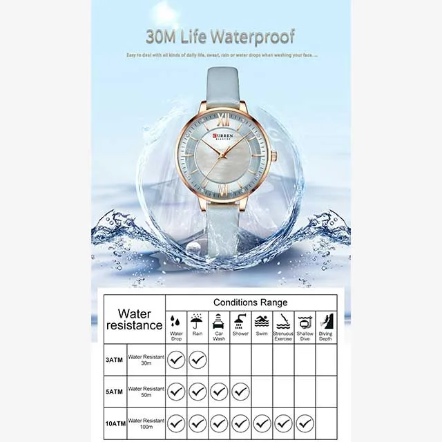 curren women roman dial leather strap waterproof watch cu9080 gallery img 11 jpg