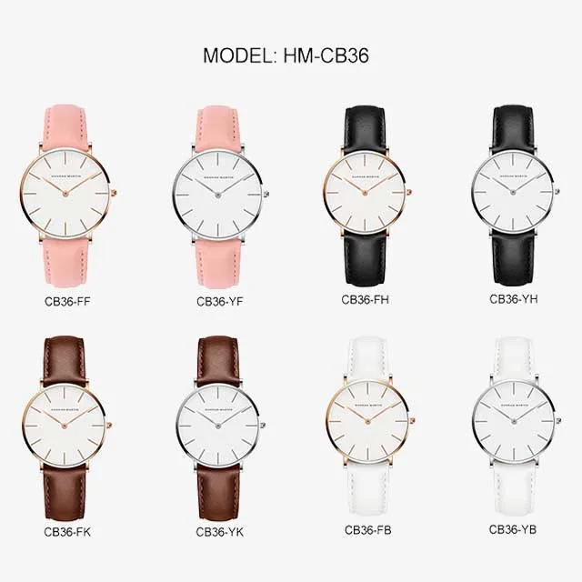 hannah martin leather women watch model hm ch36G gallery img 4 jpg