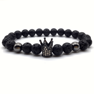 crown shape lava beads stone bracelet featured img
