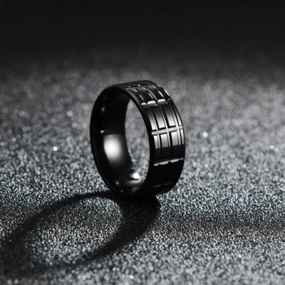 black stainless steel ring egr056 featured img