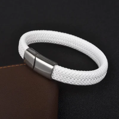 black white simple leather men bracelet egbt062 featured img