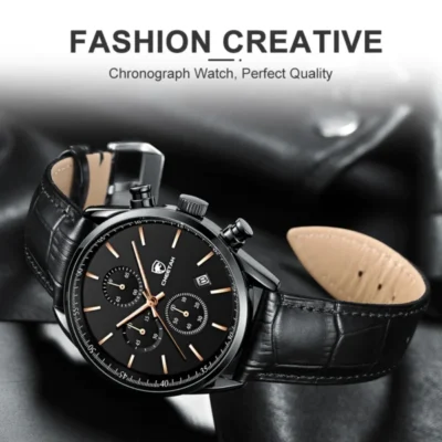 cheetah chronograph leather men watch ch1607l gallery img 1
