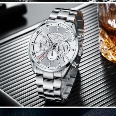 cheetah chronograph stainless steel men watch ch1613 gallery img 1