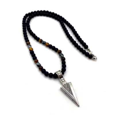 classic arrow pendant beads necklace egn082 featured img