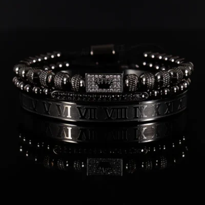 royal 3 pieces adjustable men bracelet set egbt274 featured img
