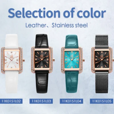 sk leather stainless steel women watch k0151 gallery img 1