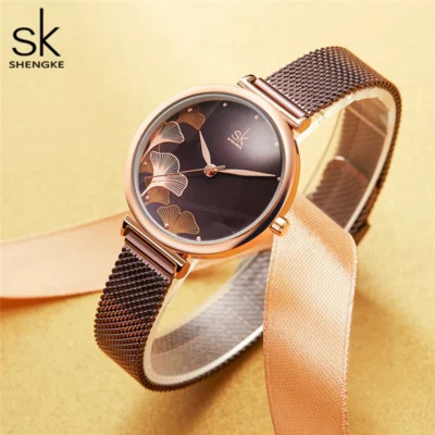 sk mesh stainless steel women watch k0139 featured img