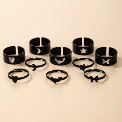 different shapes adjustable black ring egr003 featured img
