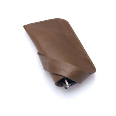 westpolo lonex genuine leather glasses case – khaki gallery img 1