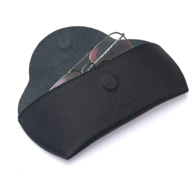 westpolo sunset genuine leather magnet glasses case – black featured img