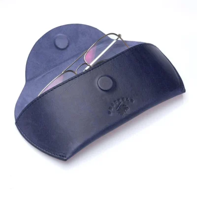 westpolo sunset genuine leather magnet glasses case – blue featured img