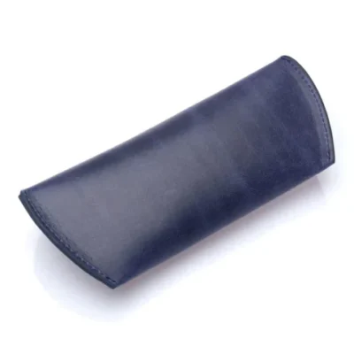 westpolo sunset genuine leather magnet glasses case – blue gallery img 1