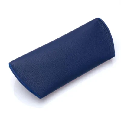 westpolo sunset genuine leather magnet glasses case – navy blue gallery img 1