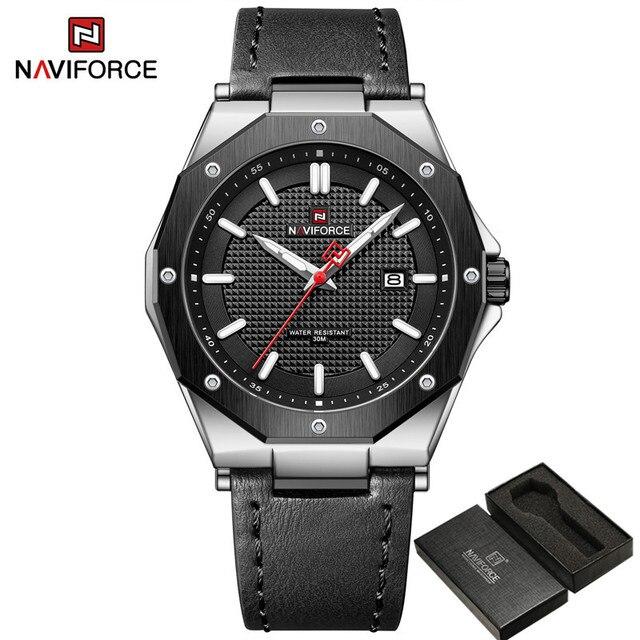 NAVIFORCE Men Wristwatch Top Brand Luxury Gold Waterproof Man Watch Genuine Leather Sport Military Quartz Male.jpg 640x640 2