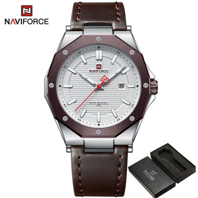 NAVIFORCE Men Wristwatch Top Brand Luxury Gold Waterproof Man Watch Genuine Leather Sport Military Quartz Male.jpg 640x640 3