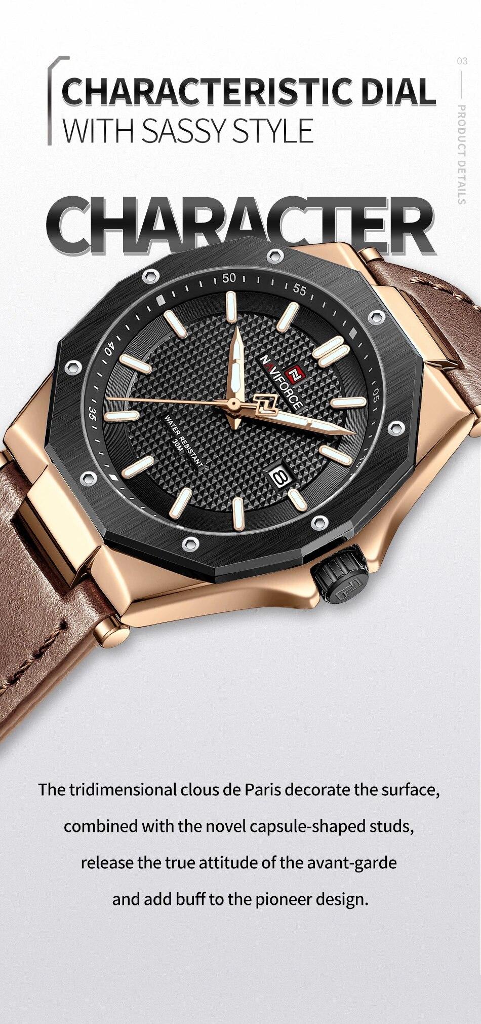 NAVIFORCE Men Wristwatch Top Brand Luxury Gold Waterproof Man Watch Genuine Leather Sport Military Quartz Male.jpg Q90.jpg