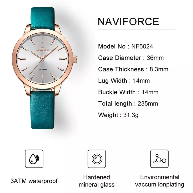 NAVIFORCE Top Brand Watches for Ladies Casual Fashion Original Genuine Leather Strap Women s Wristwatches Waterproof.jpg.jpg 5