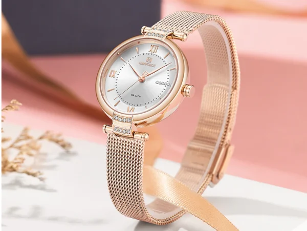 NAVIFORCE Stainless Steel Mesh Women Watch (NF5019)