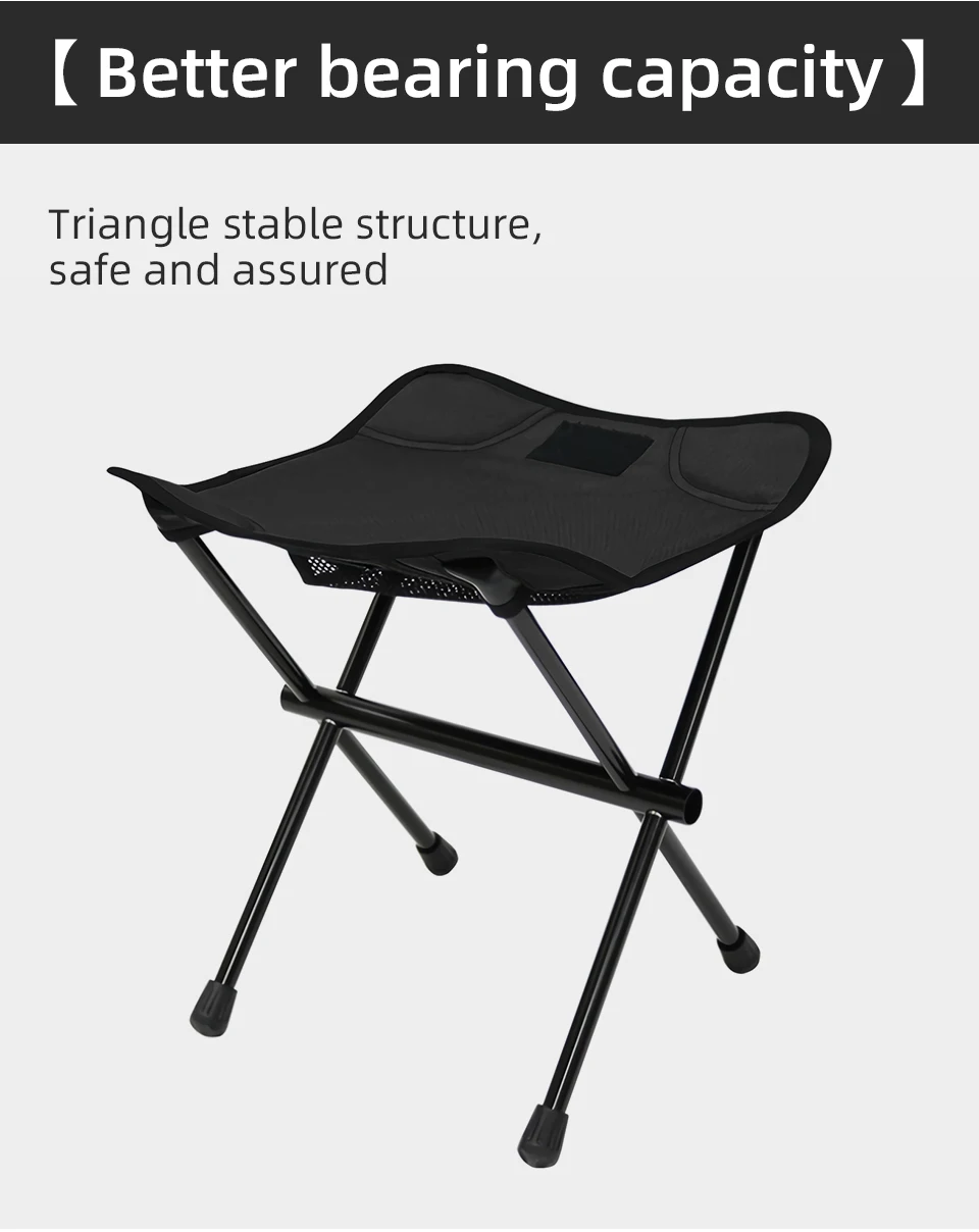 PACOONE Portable Folding Camping Stool – Ultralight Aluminum Alloy Chair for Fishing, Picnics, and Outdoor Use - Image 12
