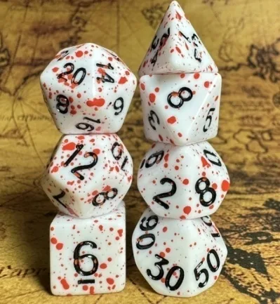 Dual Color Dragon & Dungeon Dice Set (7 Pieces) for Board Games