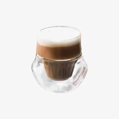 Custom Made Hand-blown Heat-resistant Japan Style Clear Double-wall Glass Drinking Mug