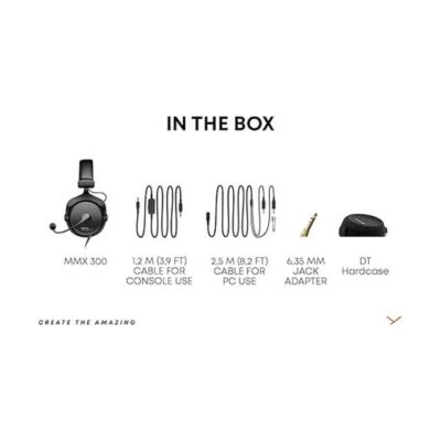 Beyerdynamic MMX 300 Closed-Back Gaming Headset – Premium Sound, META Voice Mic, Augmented Mode – Black, PC & Console Compatible