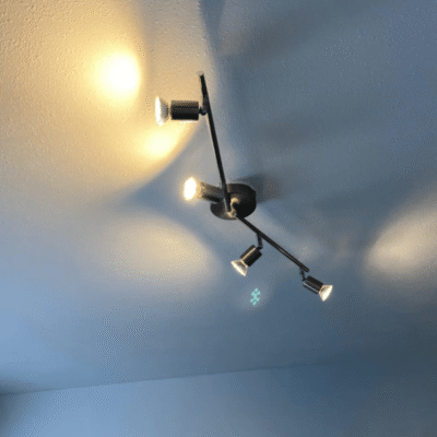 Modern LED Track Lighting Kit - Black Flush Mount Spotlights with Adjustable Rotation, 4-Light 3000K Warm Glow