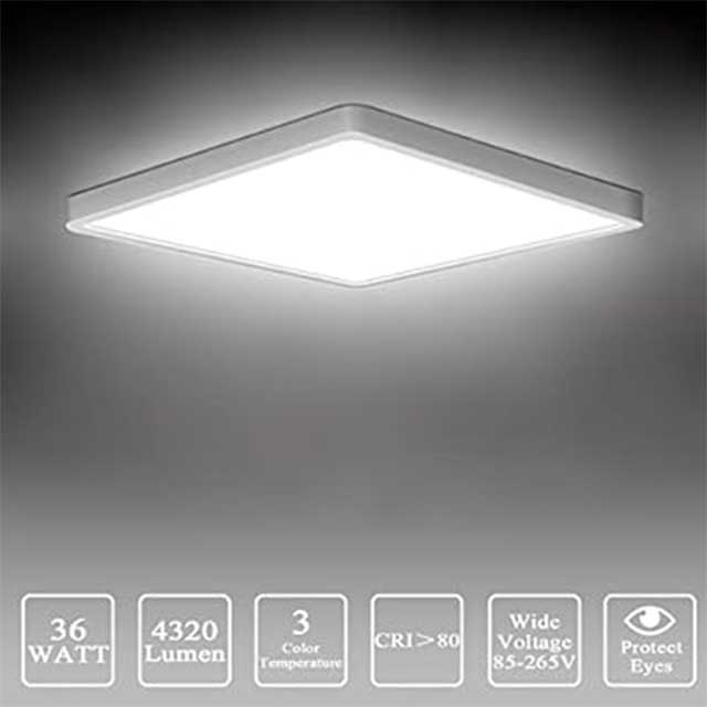 24W Black Flush Mount Ceiling Light