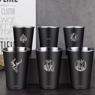 304 Stainless Steel Beer Mug – Single Layer Cold Drink & Coffee Cup – Portable & Durable for Home, Bar, Restaurant & Party Use