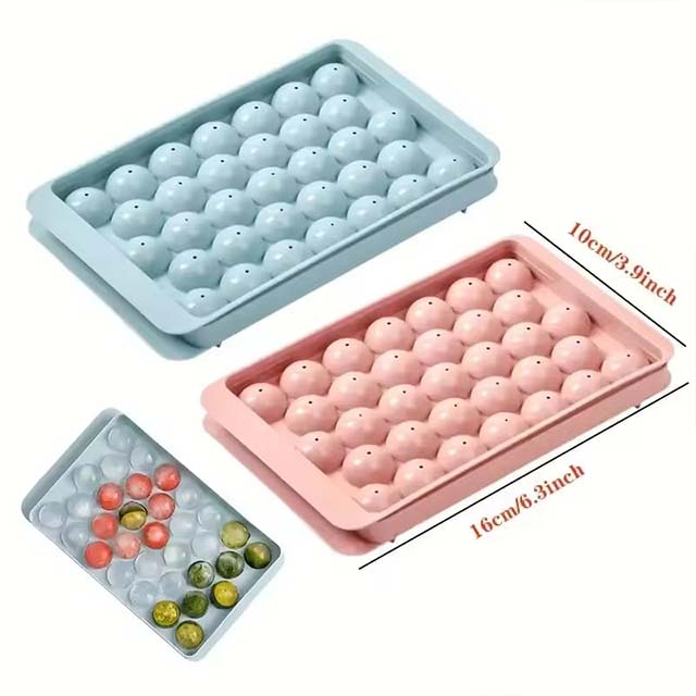 33-Cavity Ice Ball & Popsicle Mold – PP Ice Cube Tray for Frozen Whiskey, Lollipops & More