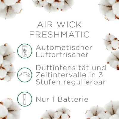 Air Wick Freshmatic Max Pure - Fresh Laundry Fragrance for Automatic Fragrance Spray - Value Pack of 3 Refills - 3 x 250ml Refills