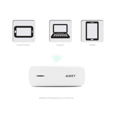 Aukey Wireless Travel Router & 1800mAh Power Bank - White