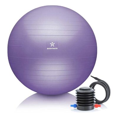 BODYMATE Anti-Burst Exercise Ball with Ebook and Air Pump, Swiss Ball for Home Fitness, Pregnancy and Birth Workouts