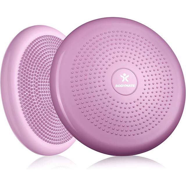 BODYMATE Ball Seat Cushion with Pump, 34 cm Diameter - Balance Cushion, Air Cushion, Balance Pad, Nub Cushion - Core, Fitness, Rehabilitation, Coordination and Back Training