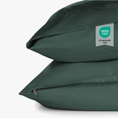 Blumtal Pillowcase Set – 80x80 cm, Soft Oeko-Tex Certified Microfibre, Pack of 2 (Dark Green)
