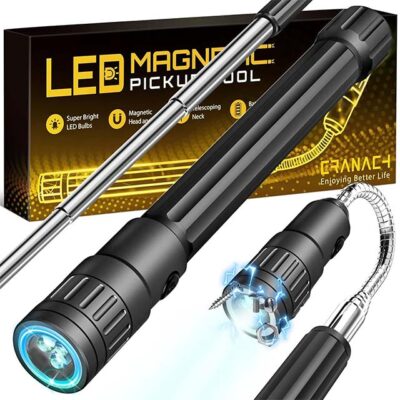 CRANACH LED Telescoping Magnet Flashlight - Stocking Stuffer Gift for Men, Dad, Husband, Boyfriend, Ideal Tool for Hard-to-Reach Places
