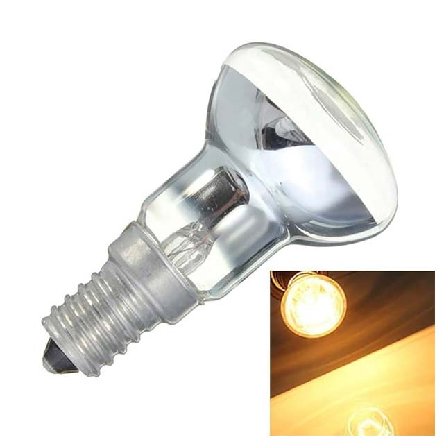 Clear Edison E14 R39 Reflector Bulb - 30W Incandescent Dimmable Lamp for Lava Lamps & More