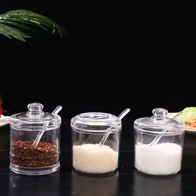 Clear Seasoning Jar with Spoon – Sealed, Leak-Proof & Dust-Proof Storage Bottle for Salt & Pepper