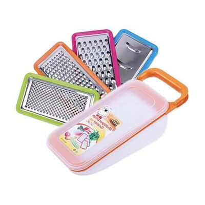 Contiup 4-in-1 Cheese Grater Set – Multi-Purpose Shredder with Container for Cheese & Vegetables (Green)