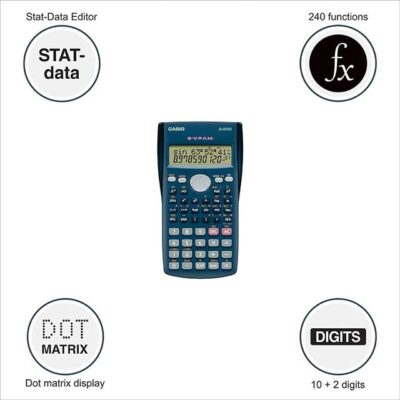 FX-82MS Scientific Calculator – 2-Line Display, 240 Functions, Non-Programmable Precision Tool for Students & Professionals