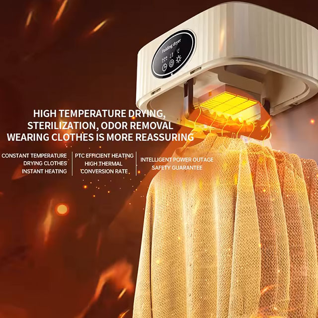 Foldable Clothes Dryer – Intelligent Touch Screen Fast Drying with Dual Mode & Bacteriostasis, Portable Wardrobe Dryer