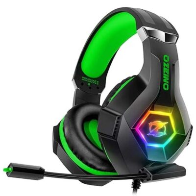 Gaming Headset for PC, PS4, PS5, Xbox – 7.1 Surround Sound, Noise Cancelling Mic, RGB Lights, Over-Ear Headphones – Compatible with Xbox Series X/S, Switch (Green)