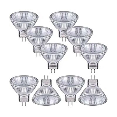 Mudder 10-Pack MR11 12V Halogen Spotlight Bulbs – GU4 Bi-Pin Base, 2700K Warm White, Dimmable Precision Reflector