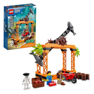 LEGO City Stuntz - The Shark Attack Stunt Challenge Adventure Series Toy with Flywheel Powered Stunt Bike & Racer Minifigure, Toys for Kids Years Old and Up