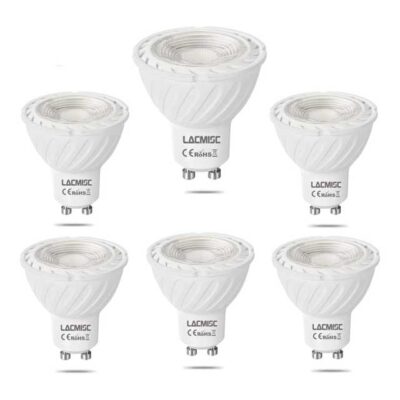 Lacmisc GU10 LED Bulb – 7W Dimmable, Warm White 3000-3500K, 590LM, Energy-Efficient 60W Replacement