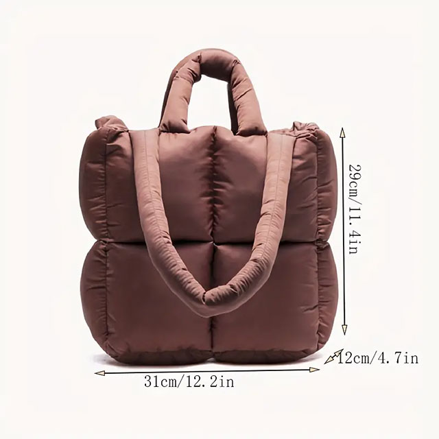 Large Capacity Quilted Tote Bag – Stylish Puffer Shoulder Bag for Women | Fashionable Handbag & Purse for Everyday Use