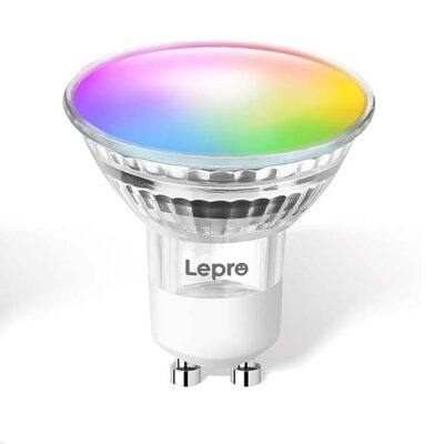 Lepro GU10 Smart LED Bulb – RGB & Warm to Cool White Dimmable, Color Changing, Alexa & Google Home Compatible, 4.5W=50W, Pack of 4 (2.4GHz WiFi)