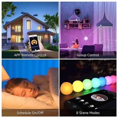 Lepro E27 Smart Bulb – Alexa & Google Home Compatible | Dimmable WiFi LED Light, 9W App & Voice Control