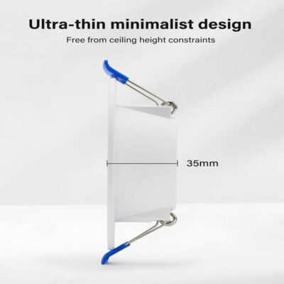 Leselux 5W LED Recessed Ceiling Lights – Warm White IP44 Downlights for Bathroom & Ceiling, 35mm Slim, 3000K 310LM with 120° Beam & Φ70-90mm Cutout