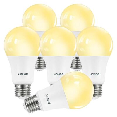 Linkind A19 LED Light Bulbs, 75W Equivalent – 11.5W, 2700K Soft White, 1100 Lumens, Non-Dimmable, E26 Base, Energy-Efficient UL Listed (6-Pack)